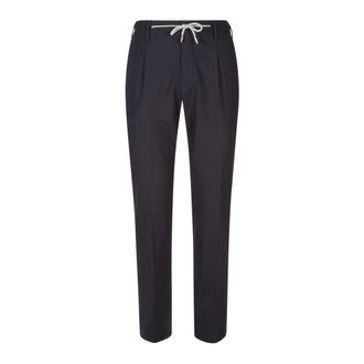 Eleventy Heren, Broeken, Blauw, Maat: W36 Wol
