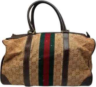 Gucci Pre-owned Handbags, female, Brown, Size: ONE SIZE Pre-owned Leather Handbag