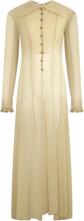 Philosophy di Lorenzo Serafini Jurk met lange mouwen - Dames - Maxi kleedjes - Beige - XS - Polyester - Kleedjes