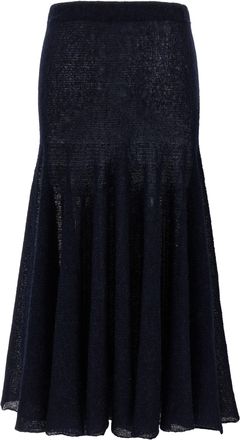 Magda Butrym Wool Blend Knit Maxi Skirt - Black