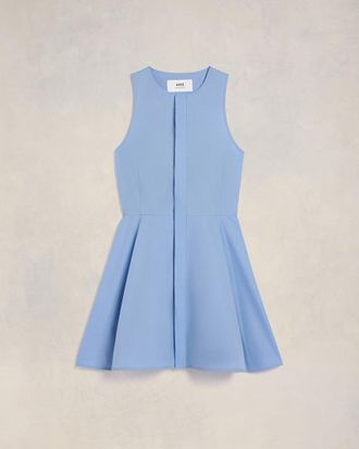 Ami Short Dress With Hidden Tab Blue - 36 - for Women