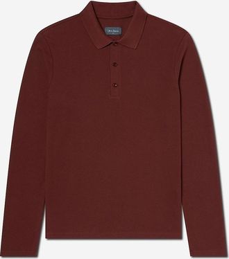 Oliver Sweeney Mens Oliver Sweeney Long Sleeve Cotton Pique Polo Shirt - Red - Size: 36
