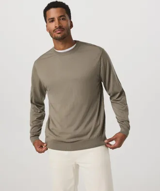 Vuori Clothing Merino Fine Gauge Wool Sweater | Taupe | Medium