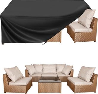 No Brand Juego De Muebles De Patio (negro, 108 Pulgadas De Largo X 82 Pulgadas De Ancho X 28 Pulgadas De Alto)