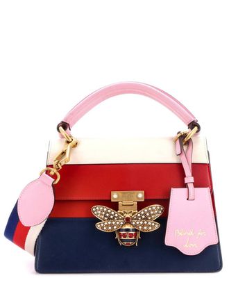 Gucci Red Colorblocked Leather Queen Margaret Top Handle Bag Small (Authentic Pre-Loved)