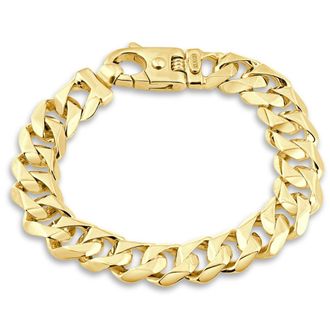 Pompeii3 Mens Cuban Link 14k Gold (74gram) or Platinum (119gram) 13.5mm Link Bracelet 9