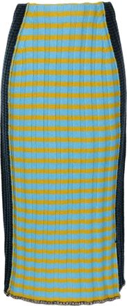 YanYan Knits check-print knitted skirt - women - Lambs Wool - M - Multicolour