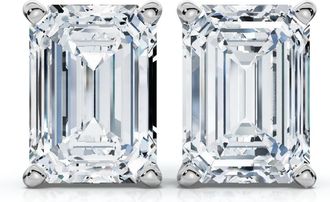Pompeii3 2Ct TW Emerald Cut Diamond Studs 14k Gold Lab Grown