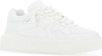Valentino Garavani Mens White Nappa Leather One Stud Xl Sneakers Bianco