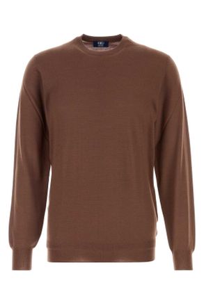 Fedeli Brown Wool Sweater