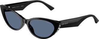 Jimmy Choo London Stijlvolle Zonnebril in Zwart - Dames - Zonnebrillen - Zwart - 55 MM - Accessoires