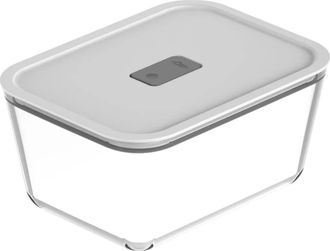 Ou Stackable Airtight Glass Food Storage Container with Microwave Valve and Leak Proof Lid in Clear With White Lid at Nordstrom