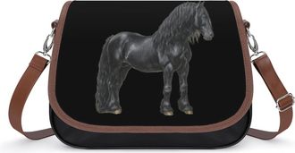 Generic Black Horse Womens Crossbody Bag Fashion Shoulder Handbags Message Tote Bag with Adjustable Strap