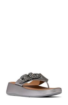 FitFlop F-Mode Beaded Chain Platform Sandal in Silvereen at Nordstrom Rack, Size 11