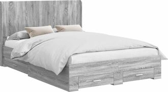vidaXL Estructura De Cama Con Almacenamiento Y Cabecero Sonoma Gris Vidaxl