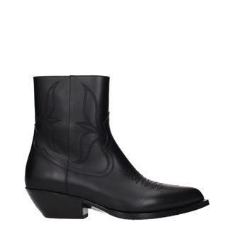 Celine Black Leather Ankle Womens Boots