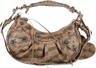 Balenciaga Pre-owned Shoulder Bags, female, Beige, Size: ONE SIZE Pre-owned Monogram Le Cagole Mini Crossbody Bag