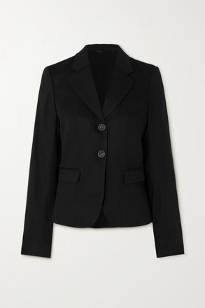 Acne Studios Blazer In Cr&ecirc;pe Di Misto Lana E Maglia A Coste Lana - Nero