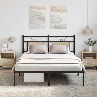Berkfield Home Bed Frame without Mattress Sonoma Oak 140x200 cm Engineered Wood in Brown