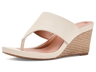 Lucky Brand Libbie Wedge Thong Sandals Womens Wedge Shoes Tusk : 9.5 M, Leather/Suede