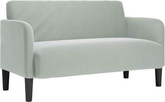 vidaXL Sofá Loveseat gris claro 109 cm terciopelo Vidaxl