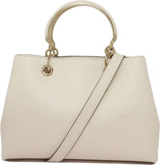Jimmy Choo London White Leather Tote Bag (Pre-Owned)
