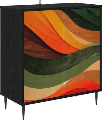 vidaXL Aparador Bonn Roble Negro 69 X 33 X 76 Cm Madera De Ingenier&iacute;a Vidaxl
