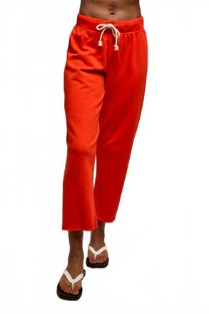 perfectwhitetee Jamaica Beach Fleece Capri Pant In Tomato
