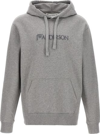 J.W.Anderson Logo Embroidery Hoodie - Heren - Hoodies - Grijs - S - Katoen - Hoodies & sweatvesten