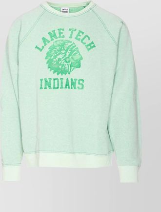 Wild Donkey crew neck graphic print sweater raglan