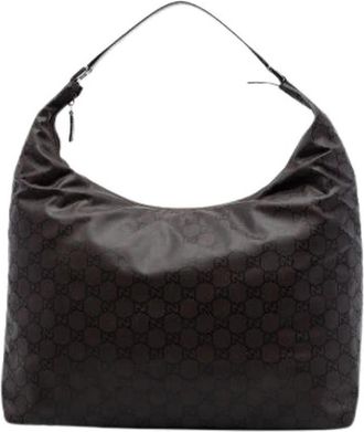Gucci Pre-owned Nylon Shoulder Bag - Dames - Vintage Schoudertas - Bruin - ONE Size - Nylon - Vintage