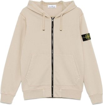 Stone Island detachable-badge hoodie - Green