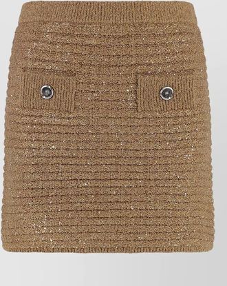 Pinko sequin embellished knitted mini skirt
