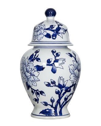 A&B Home Magnolia Pattern Ginger Jar