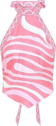 Pucci Top de Seda Halter - Tops - Mujer - Rosa - S
