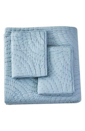 Melange Home Voile Cotton Handstitch Quilt & Sham Set in Slate Blue at Nordstrom Rack, Size Queen