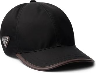 Prada enamelled-logo baseball cap hat - Nero