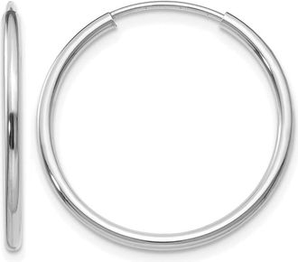 Diamond2Deal 10k Gold 1.5mm Round Endless Hoop Earrings