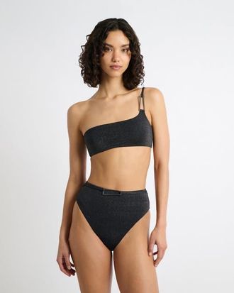 Onia Shimmer Alaia Bikini Top in Black at Nordstrom, Size X-Small