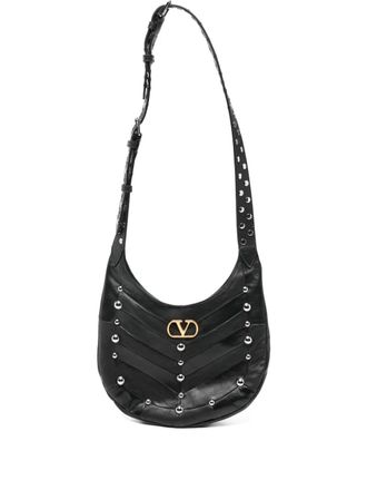 Valentino Garavani stud-embellished Vlogo shoulder bag - women - Calf Leather - One Size - Black