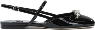 Jimmy Choo London Belinda Flat Slingback - Dames - Ballerinas - Zwart - 37 EU - Leer - Schoenen