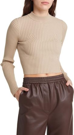The Range Crop Rib Sweater in Dark Pearl at Nordstrom Rack, Size X-Small