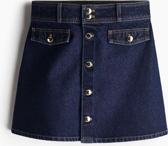 H&M Minirock in A-Linie - Dunkles Denimblau
