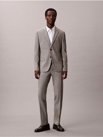 Calvin Klein Mens Houndstooth Slim Trousers - Grey - 46