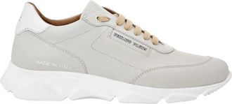 Philipp Plein Schoenen, Dames, Beige, 38 EU, Leer, Leren Lo-Top Sneakers