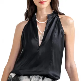 Go Silk Womens Go Scuba Cutaway Tank In Washed Black