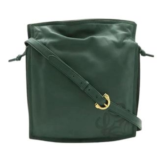 Loewe Pre-owned Cross Body Bags, female, Green, Size: ONE SIZE Pre-owned Flamenco Nappa Leather Shoulder Bag