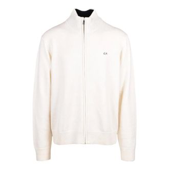 Sun 68 Giubbino con zip - Heren - Truien - Wit - Maat: 2XL Wol