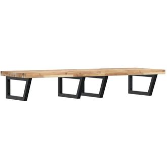 vidaXL Estante De Lavabo De Pared Acero Y Madera Maciza De Acacia Vidaxl