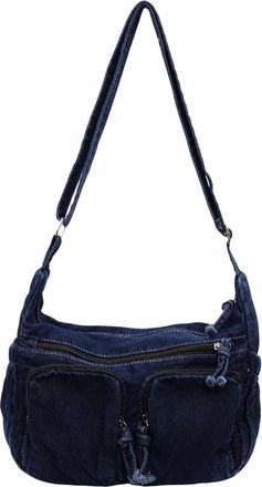 Generic Denim Messenger Bag Casual Retro Tote Bag Large Crossbody Bag Jean Purses for Women Work Shopping Travel (Dark Blue)